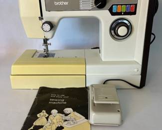 Vintage Brother Sewing Machine with Foot Pedal Manual Tested Working