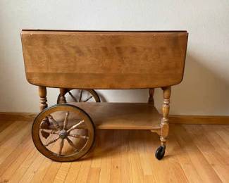 Vintage Ethan Allen Maple Birch DropLeaf Tea Cart