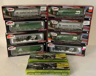 HO Scale Atlas Train Grouping Burlington Northern, Norfolk Western, Truss Bridges