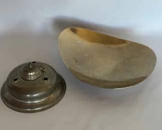 Vintage Modernist Sterling Silver Footed Dish Marked .925 Vintage Wilcox Silver Plate Inkwell Ba