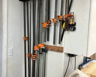 Large Lot of HeavyDuty Pipe and Bar Clamps 18 Woodworking Clamps