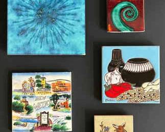 Collection Of 5 Decorative Art Tiles