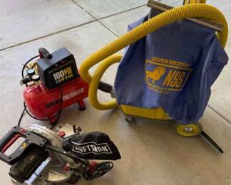 Craftsman Miter Saw, Central Pneumatic Air Compressor NSS Super Suction Vacuum