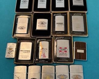 Large selection of Zippo lighters