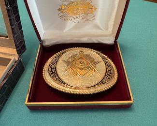 Masonic belt buckle