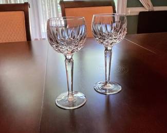 S38 -$85 - Pair of Waterford Lismore Hock, 6oz, Wine Glasses.