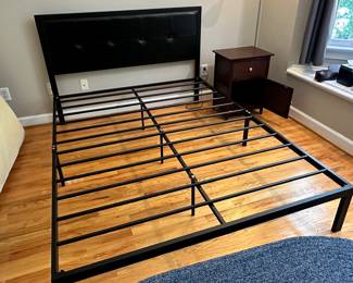S71 - $100 - Queen Bed Frame with "Leather" Headboard. Like new condition. No visible wear.