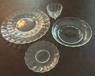 S46 - $40 - 8 Salad Bowls, 8 Saucers, 16 Dinner Plates, 6 Teacups.