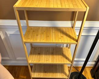 S86 - $25 - Bamboo Shelving Unit. Like-new condition. 21"W x 10"D x 46"T