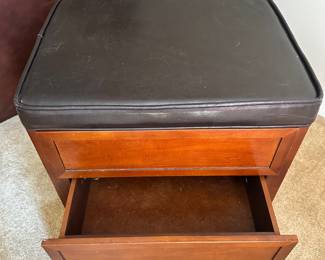 S54 - $40 each - 2 Available. Matching Ottomans with HiddenStorage. Some normal wear found along the base / wood.