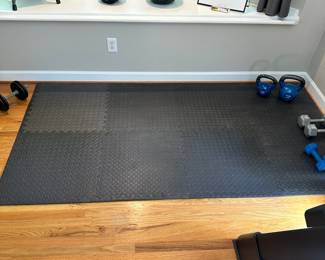 S92 - $75 -Puzzle Gym Floor Mats (25 total, only 8 shown in photo). Each square is 24". Packs of 4 retail for $20.58