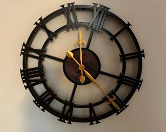 S23 - $15 - Decorative Clock w/ Roman Numerals. 16" Diameter.