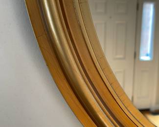S15 - $45 - Gold Tone Oval Mirror. 22.5" x 26"