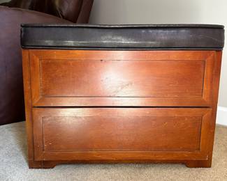 S54 - $40 each - 2 Available. Matching Ottomans with HiddenStorage. Some normal wear found along the base / wood.