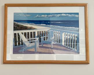 S24 - $30 - By the Seashore by Robert Selkowitz print. 38" x 27"