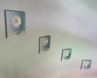 S76 - $15 - Set (4) of Floral Wall Art 11" square