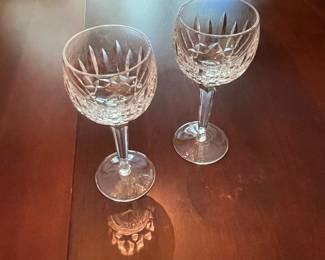 S38 -$85 - Pair of Waterford Lismore Hock, 6oz, Wine Glasses.