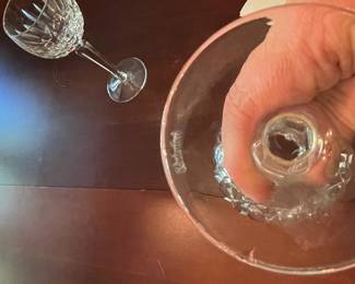 S38 -$85 - Pair of Waterford Lismore Hock, 6oz, Wine Glasses.