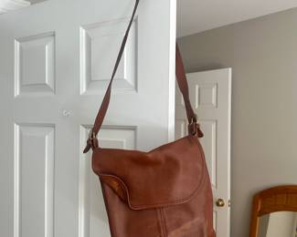 S77 - $50 - Coach Leather Crossbody. Mostly great condition aside from some spotting on the back as seen in photos.