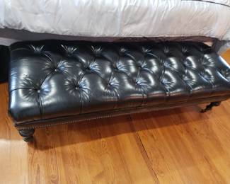 BLACK LEATHER BENCH