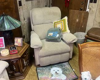 One of two matching recliners