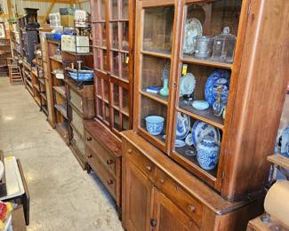 Pair of early walnut cupboards