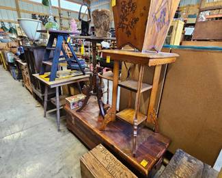 Cedar chest, small tables, more