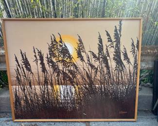 Letterman Mid Century Large Original Sunset Painting