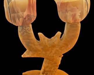 MidCentury 1950s Alabaster Candle Holder