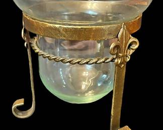Vintage Glass Metal Bowl