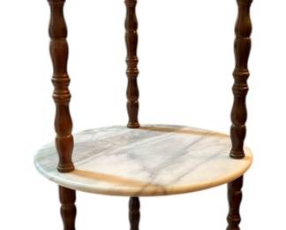 3 Tiered Marble Wood Stand