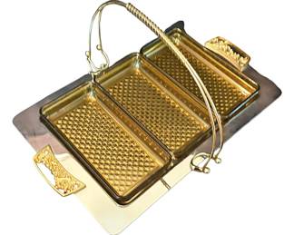 Vintage Kromex 3 Section Serving Tray