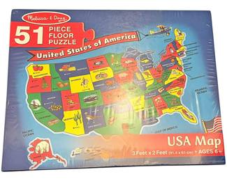 NEW Melissa Doug 51 Pc USA Map