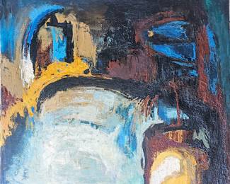 Jerry Opper 1940 abstract expressionist oil.