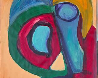 24 x 18 Abstract portrait acrylic on paper.