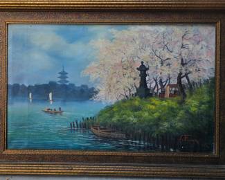 Antique Japanese painting signed "S. Fuwa".