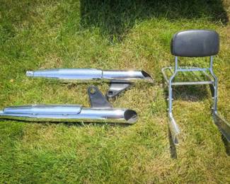 2002-2006 Triumph America Motorcycle Sissy Bar & Slip On Mufflers
