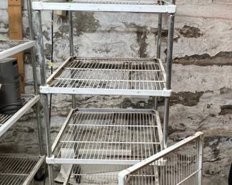 74” Five Tier Rolling Metal Storage Shelf

