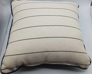(4) Beige And Blue Striped Pillows

