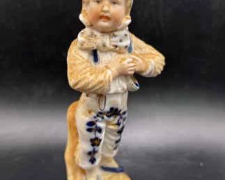 Antique Meissen Figurine Blue White Gold

