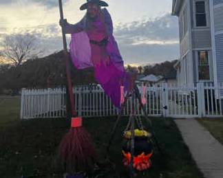 12 ft. Giant-Sized Animated Hovering Witch Halloween Decoration WITH CAULDRON *MODIFIED
