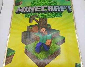 Cardboard Minecraft Steve Poster With Frame
