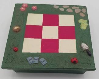 Charming Forest Themed Tic-Tac-Toe Board with Bird House & Watering Can Pieces
