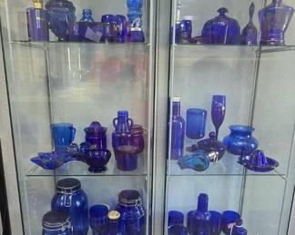 Cobalt Blue Vintage Glass - Display Cabinet