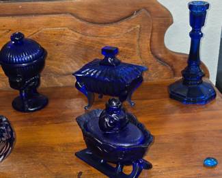 Cobalt Santa Candy Dish - Candy Dishes