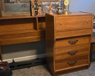 Midcentury Full Bed and Dresser