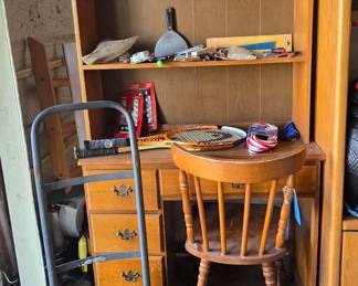 Maple Desk with Shelf and Chair