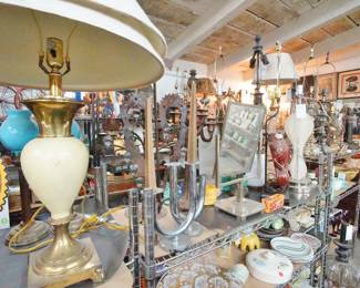Vintage lighting and mirrors