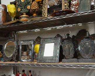 Spanish Colonial, Mexico Tin mirrors and collectibles