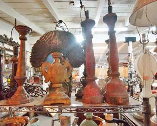 Spanish Colonial candelabras and lamps